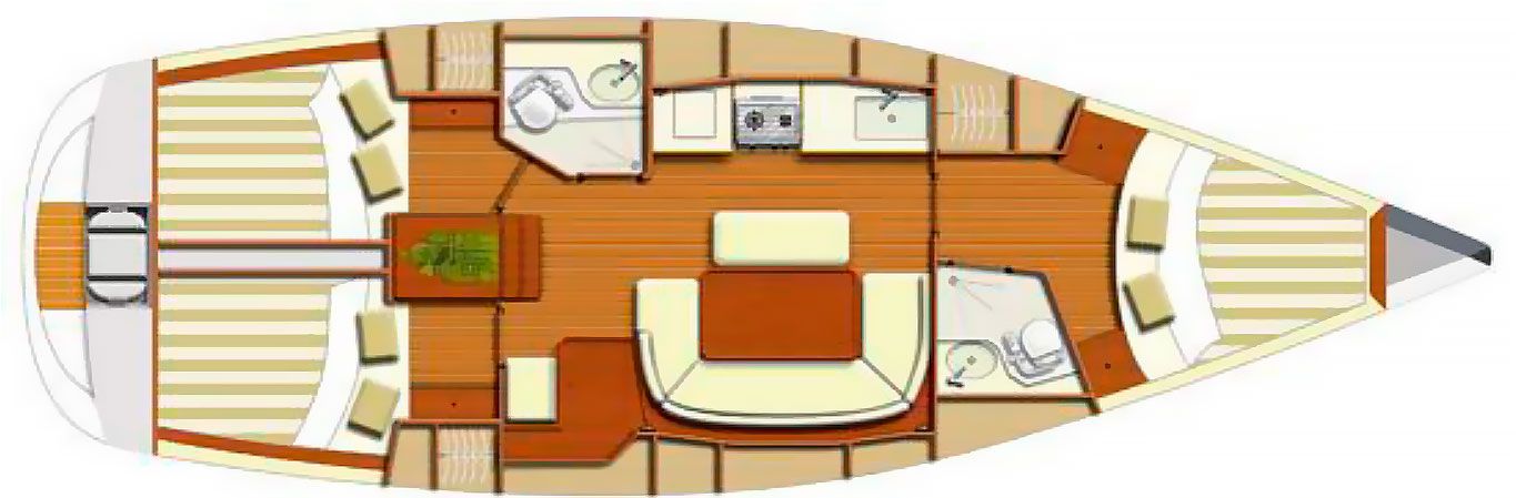 Plano del velero en alquiler IbizAzul